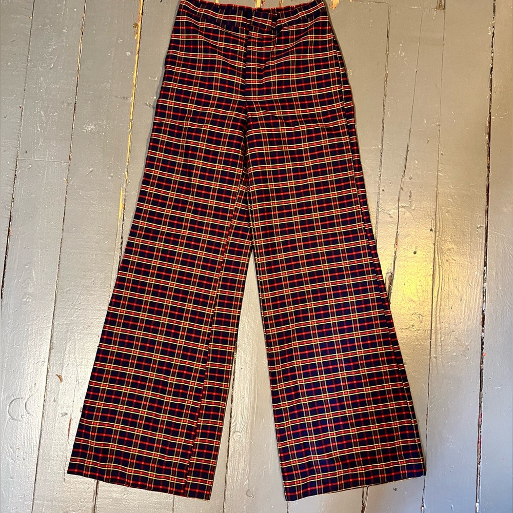 Amazing vintage 70’s plaid high waisted bell bottoms